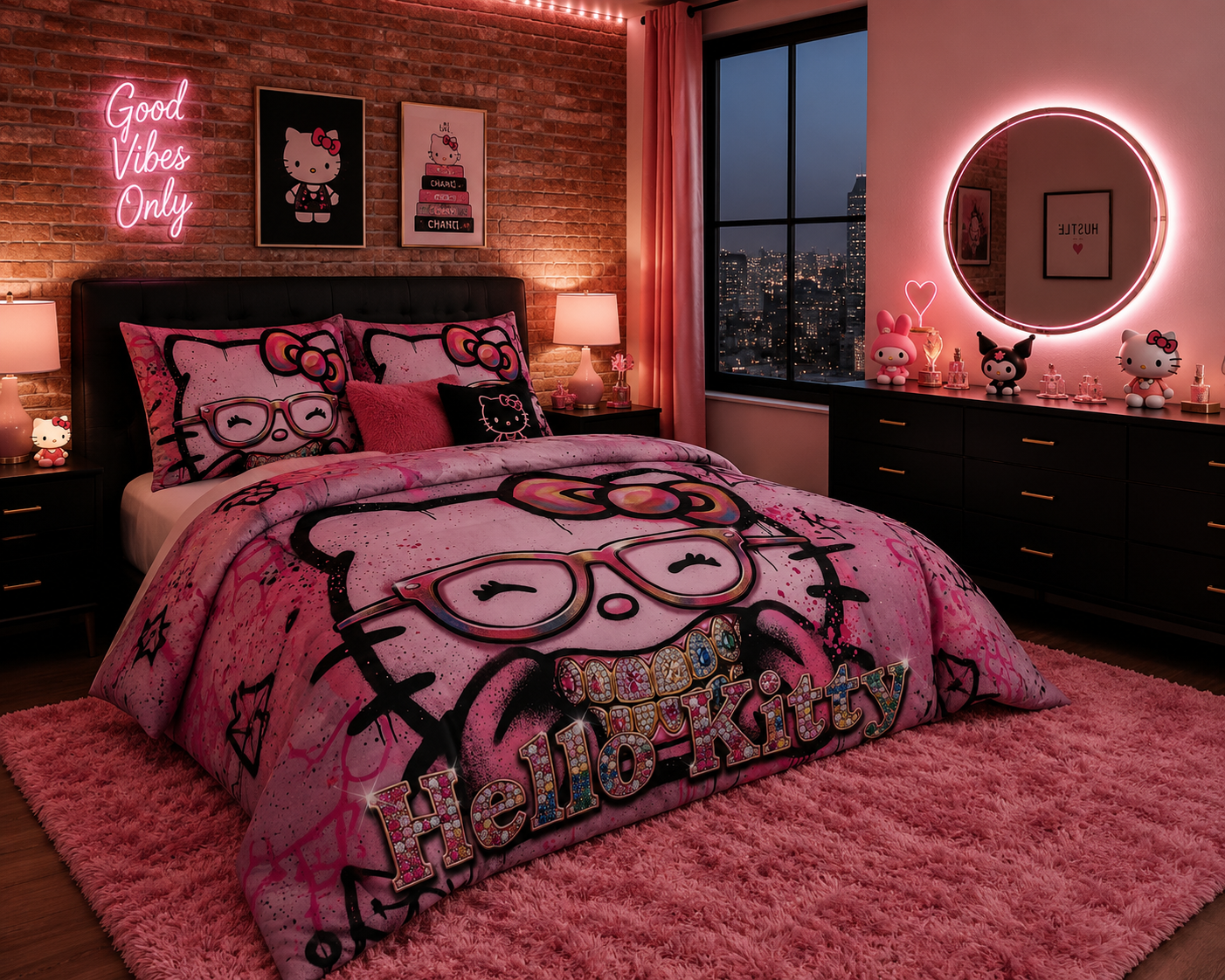 Pink Neon Dreams Comforter
