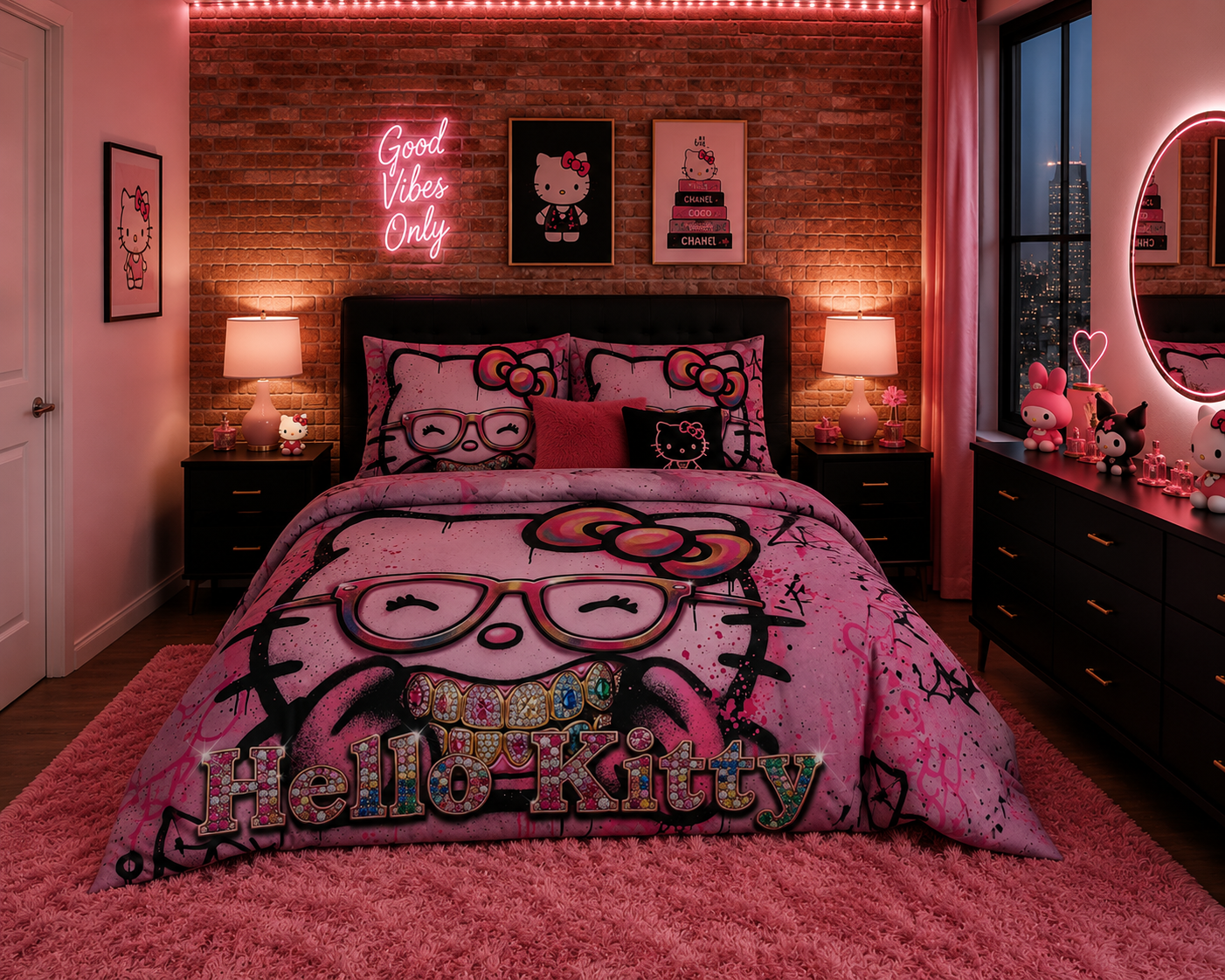 Pink Neon Dreams Comforter